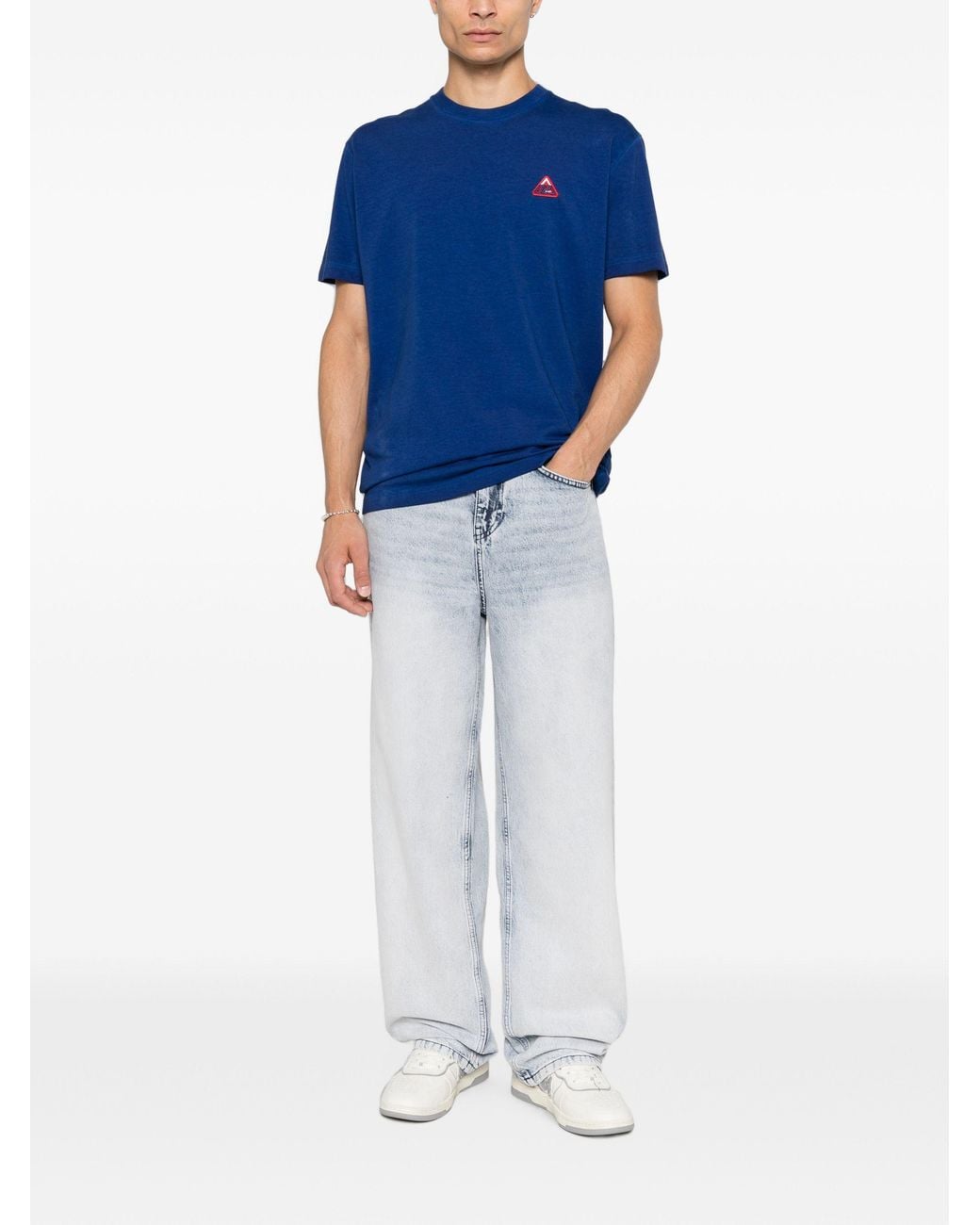 DSquared² Blue Logo-Patch T-Shirt for men