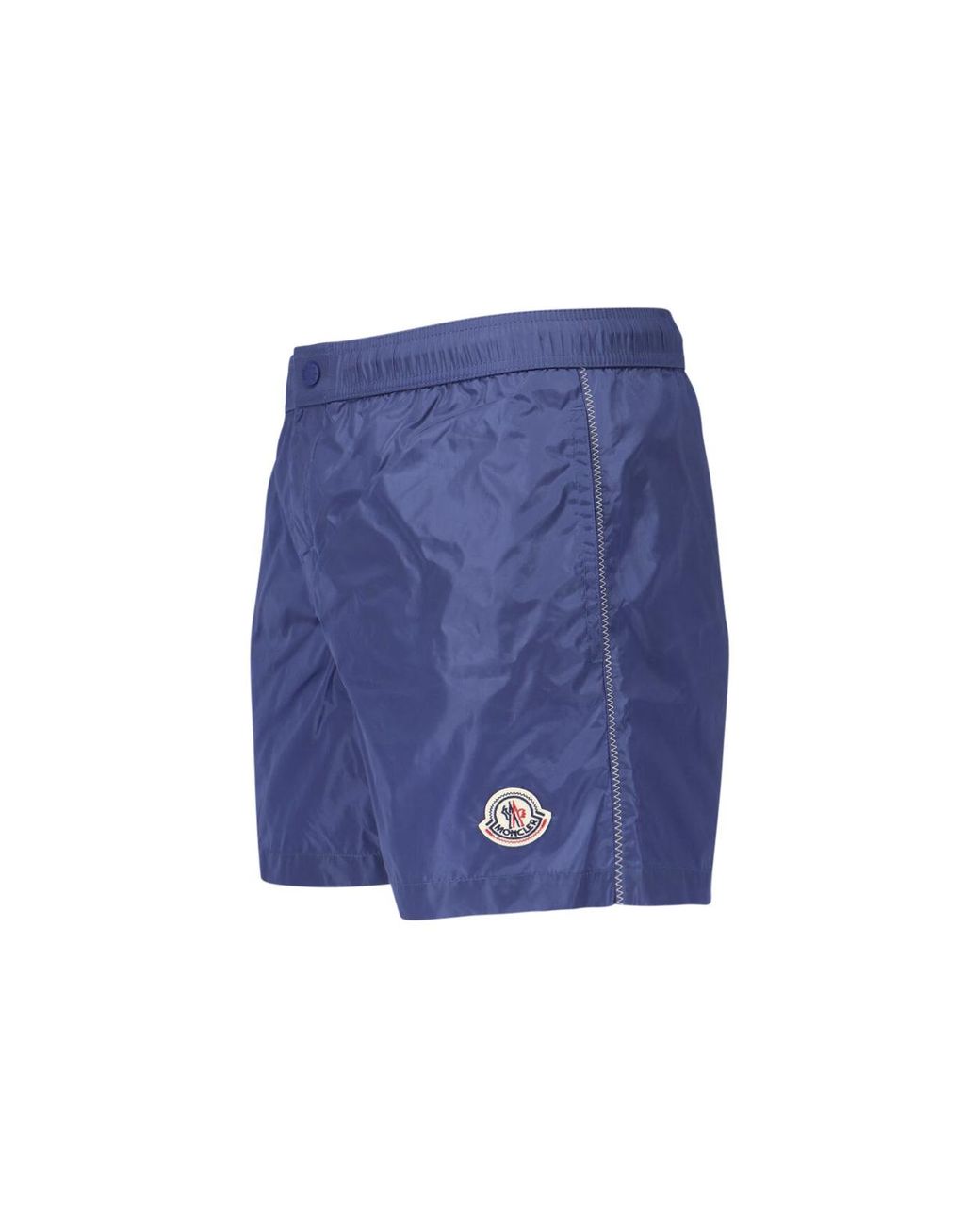 Moncler Blue ロゴパッチ スイムショーツ for men