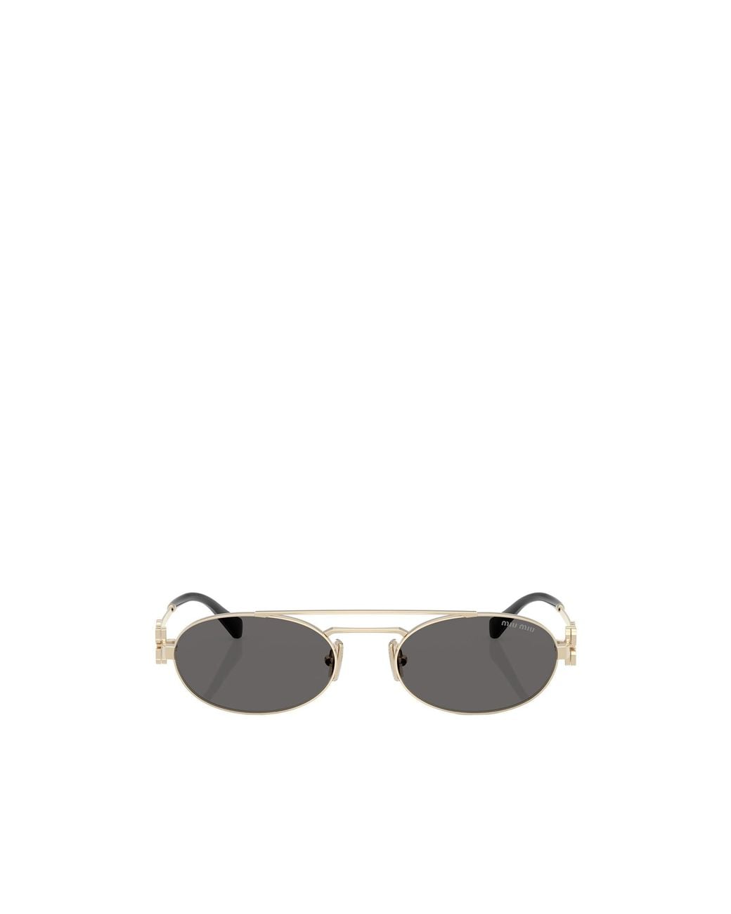 Miu Miu White Eyewear Oval-Frame Sunglasses