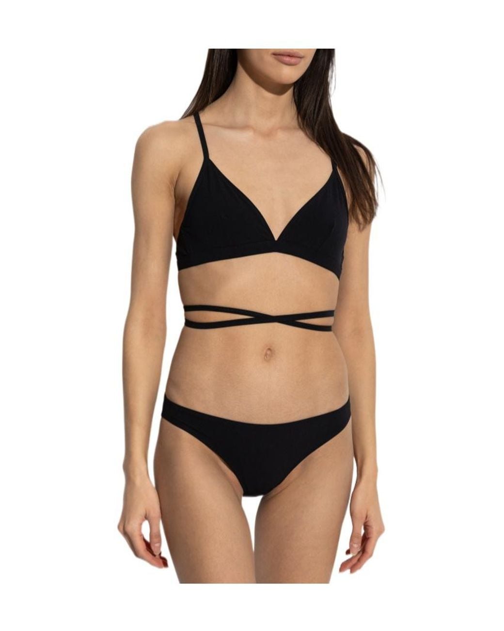 Isabel Marant Black Solange Wrap Bikini Top