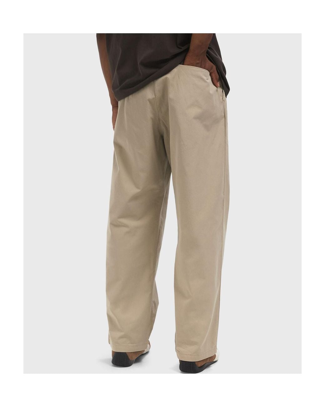 Carhartt Natural Pleated Cotton Trousers for men