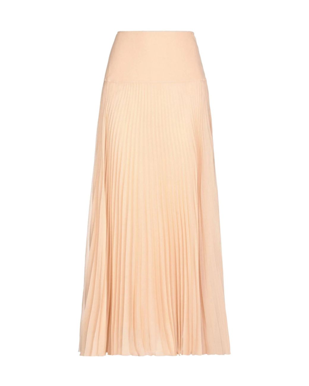 Chloé Natural Solid Color Chiffon Midi Skirt