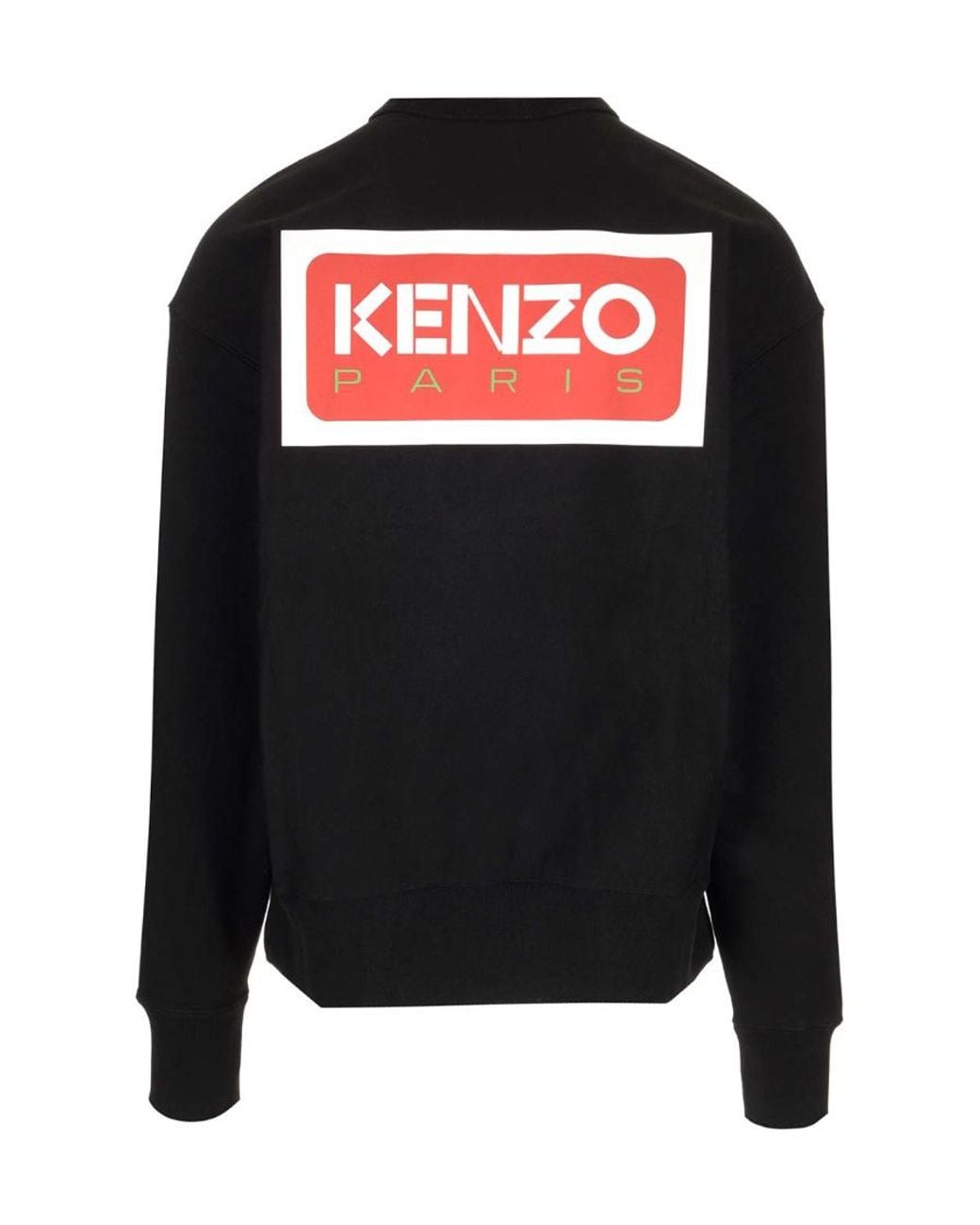 KENZO Black Logo-Patch Crewneck Sweatshirt for men