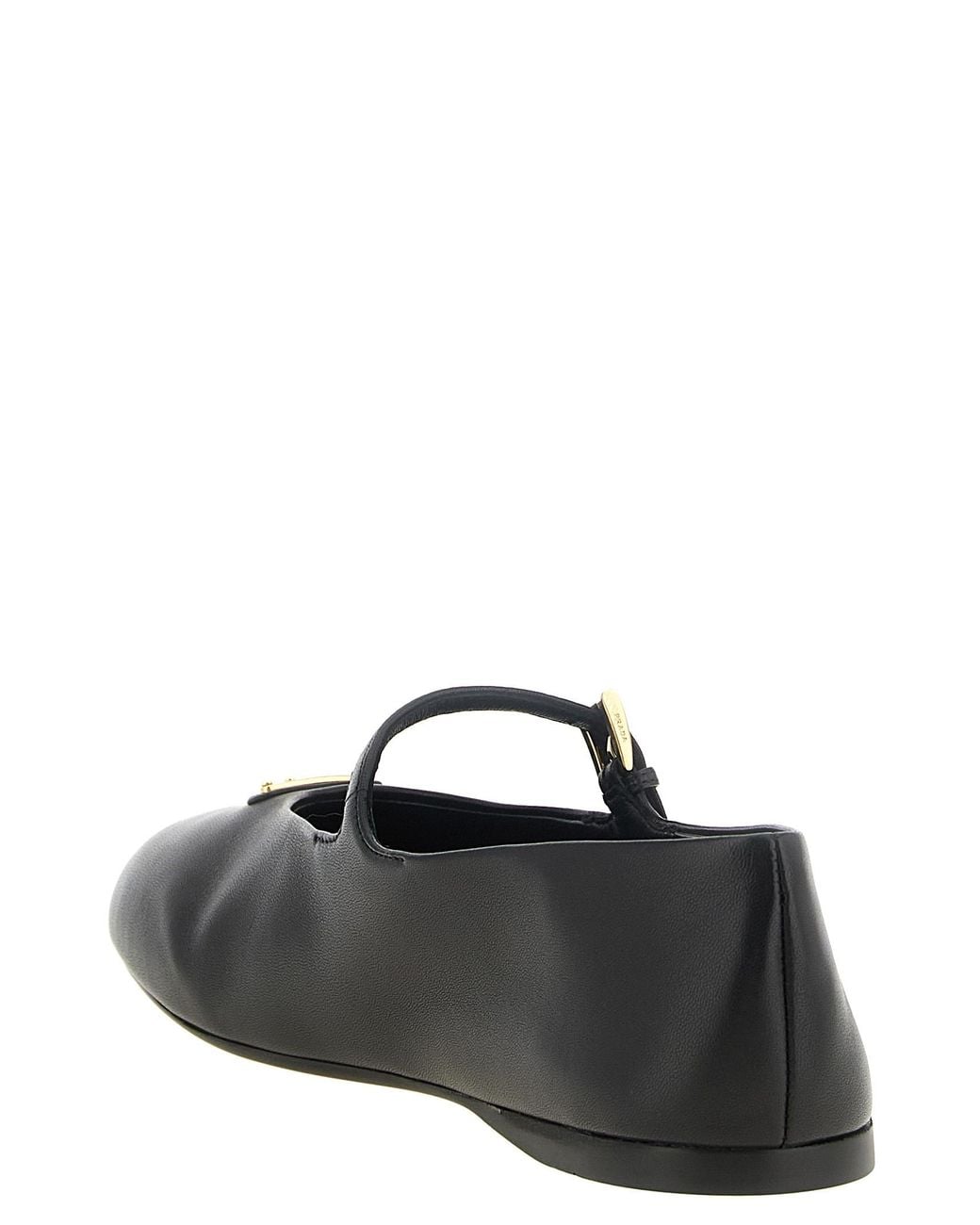Prada Black Round-Toe Ballet Flats