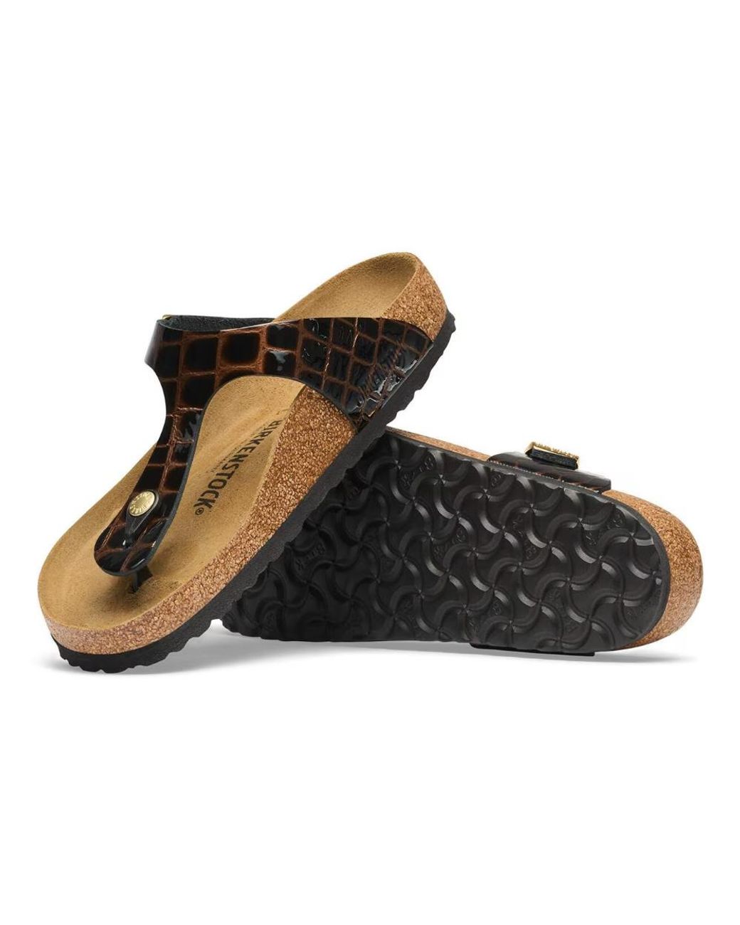 Birkenstock Brown Buckled Thong Flat Sandals