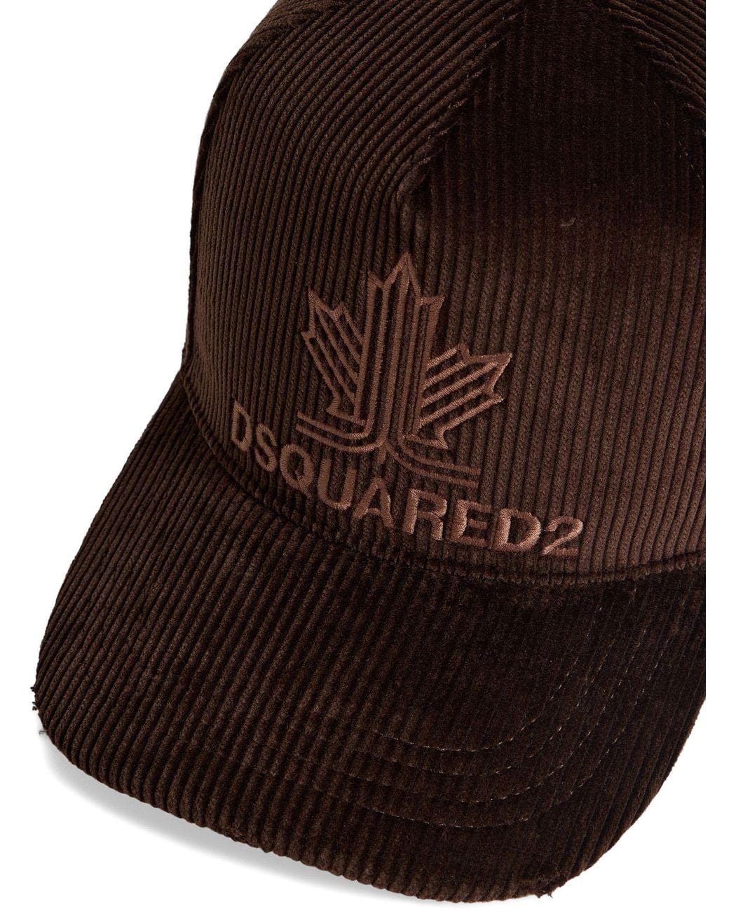 DSquared² Brown Logo Corduroy Baseball Cap for men