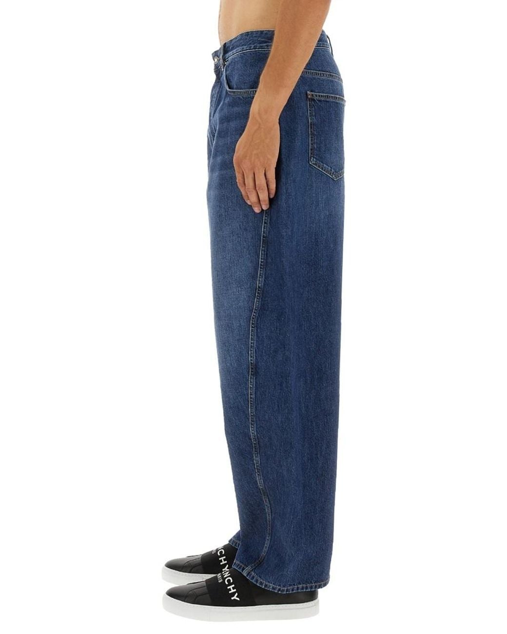Givenchy Blue Logo Patch Relaxed-Fit Jeans for men