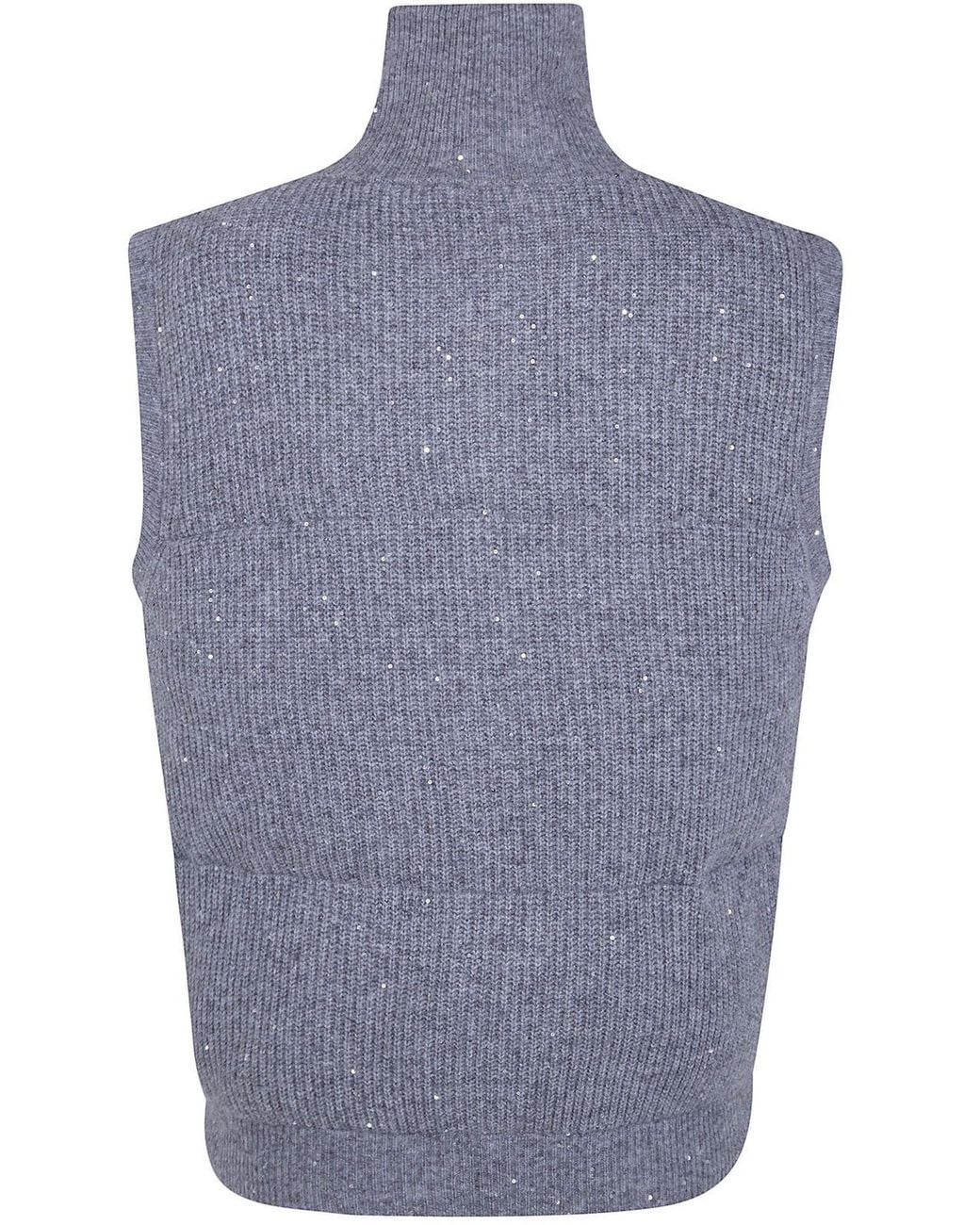 Seventy Blue Zip Sequin Knitted Gilet