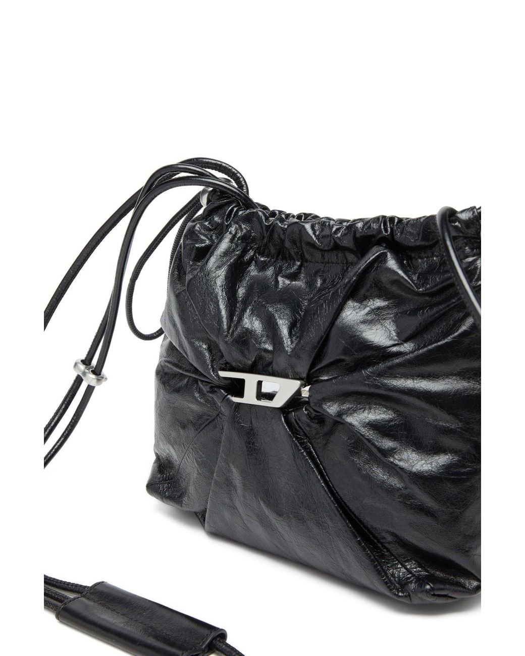 DIESEL Black Scrunch-D Drawstring Bucket Bag