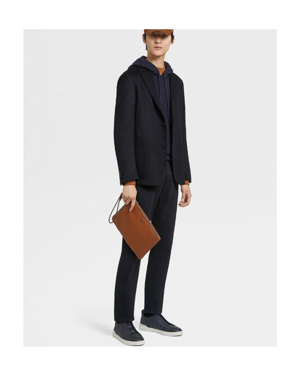 Zegna Blue Single-Breasted Suit Jacket for men