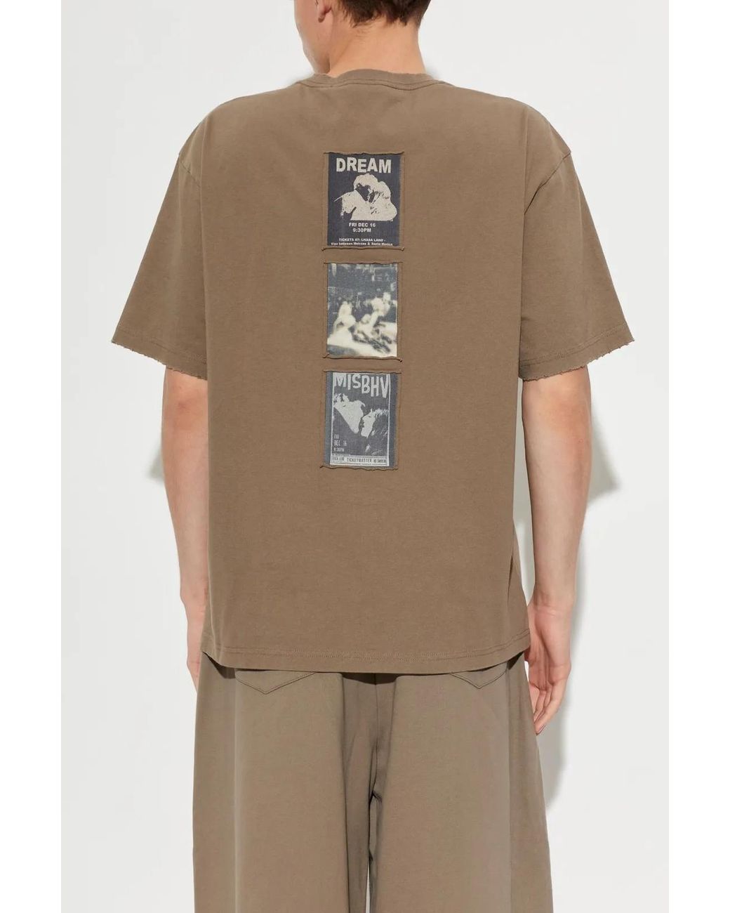 M I S B H V Natural Warszawa Patched T-Shirt for men