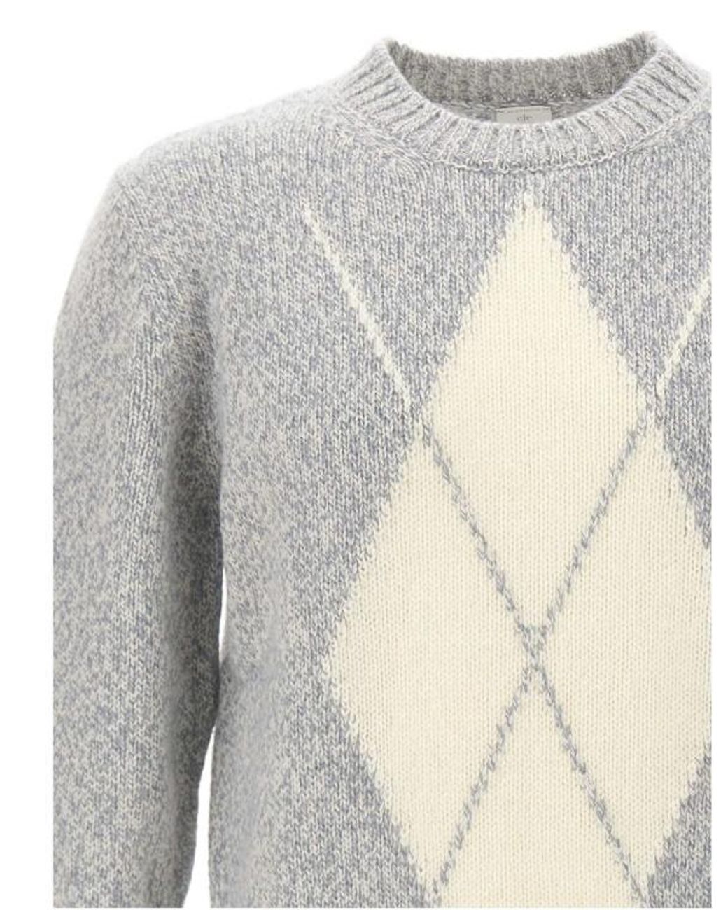 Eleventy Gray Geometric Knitwear for men