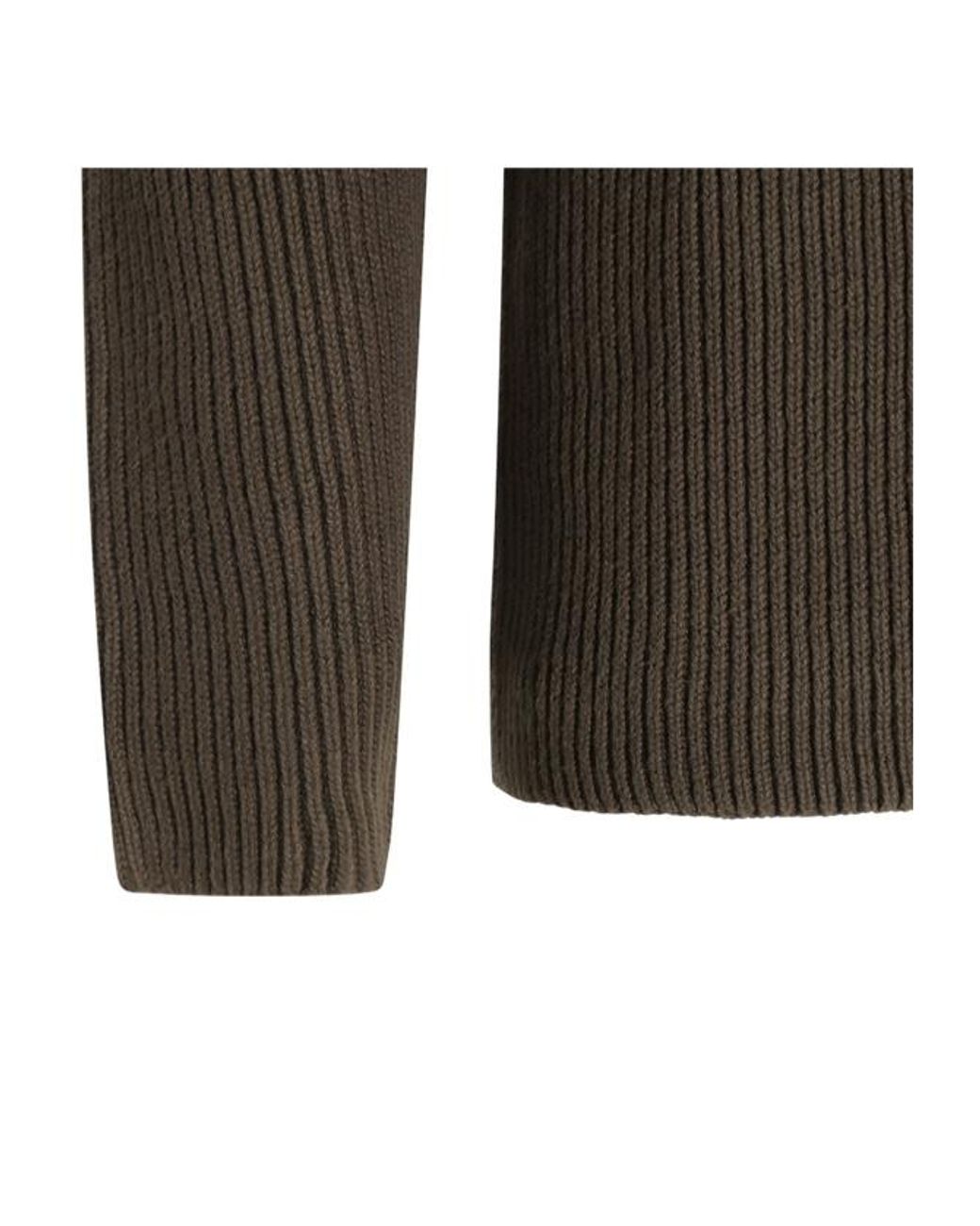 C P Company Green Ribbed Lens-Detail Knitted Sweater for men