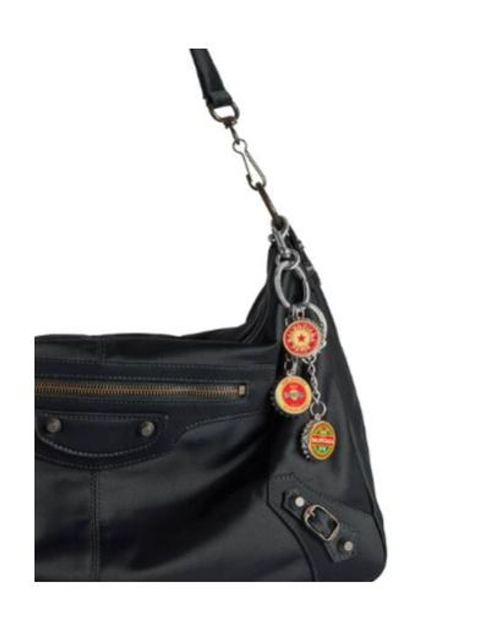 Balenciaga White Cap Charm Detailed Keychains for men