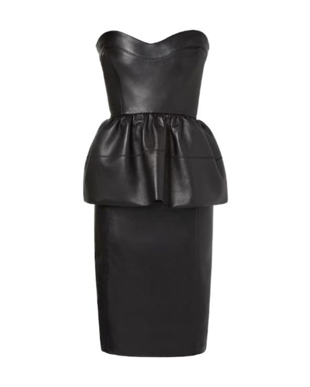 Fendi Black Strapless Peplum Midi Dress
