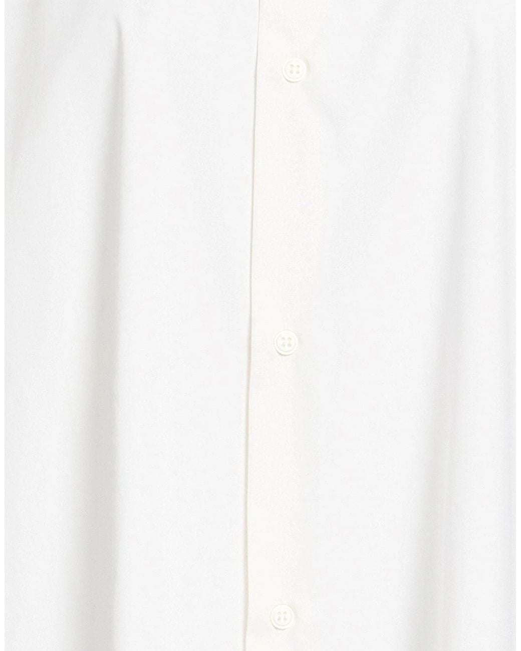MM6 by Maison Margiela White Solid-Color Long-Sleeve Shirt Dress