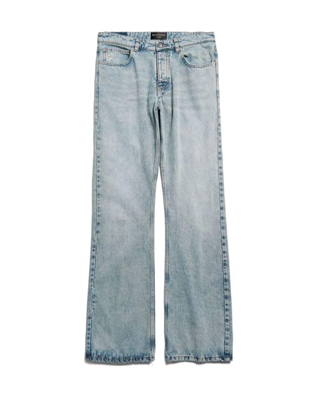 Balenciaga Blue Destroyed Straight-Leg Jeans