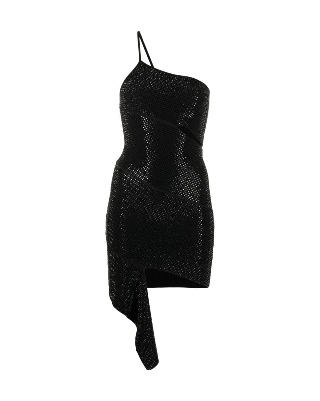 ANDREADAMO Black Embellished Mini Dress