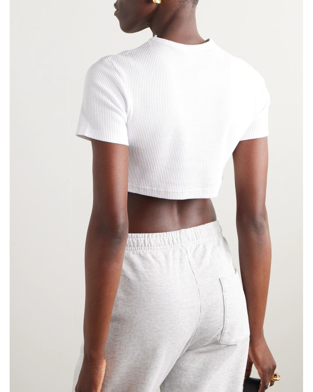 Frankie Shop White Minimalist Crop Top
