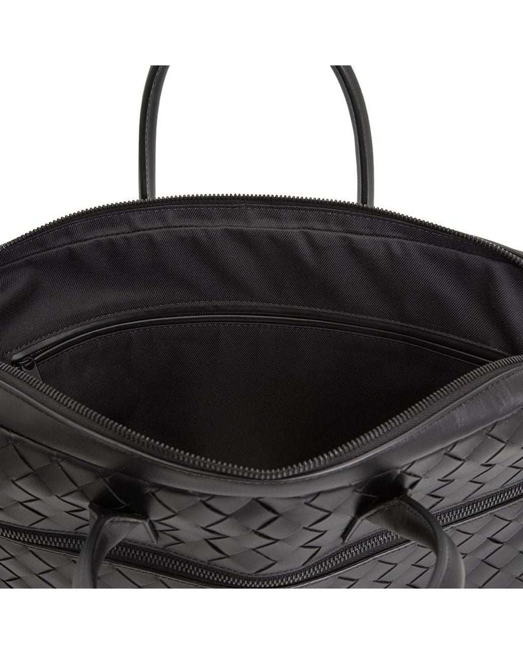 Bottega Veneta Black Woven Briefcase for men