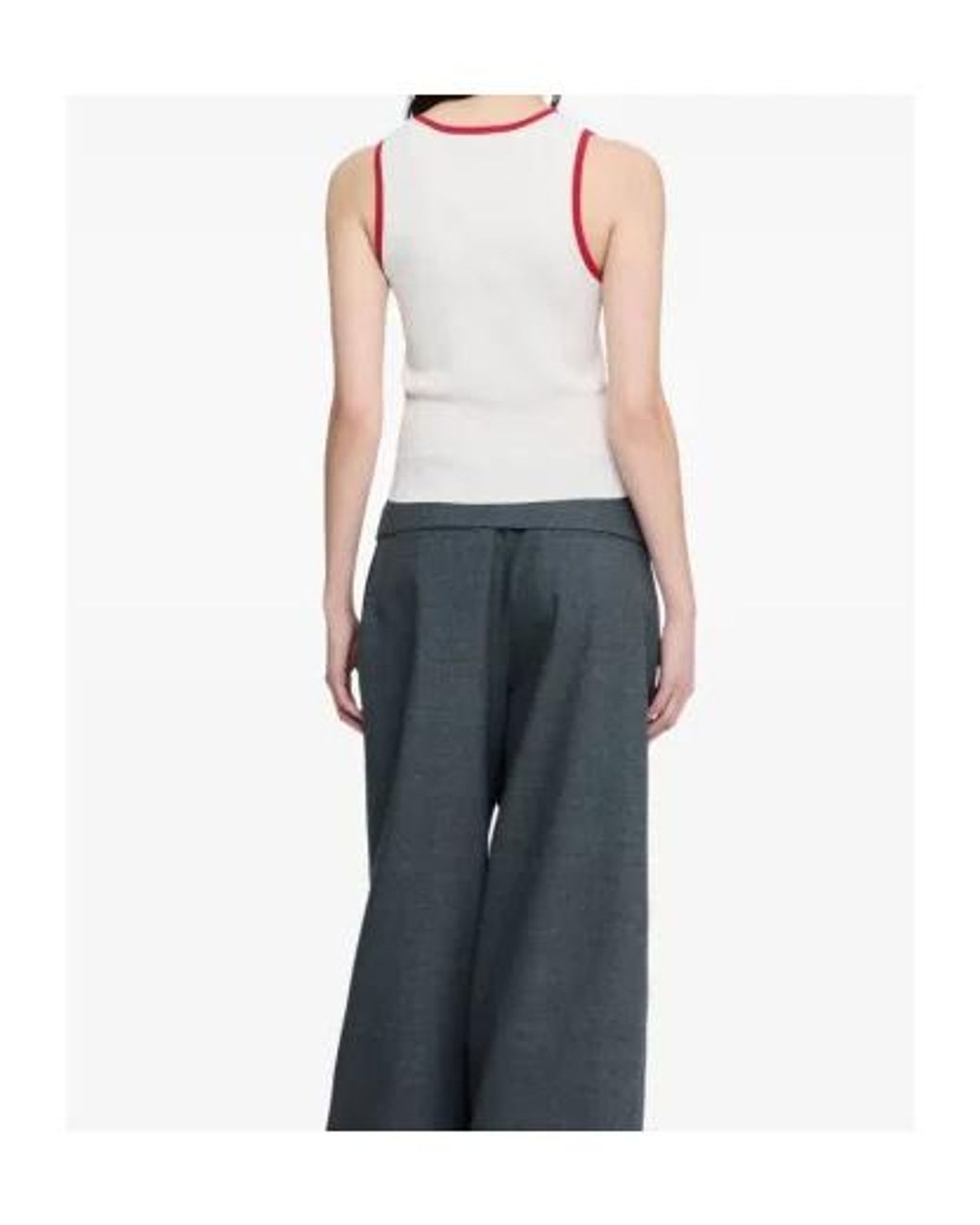 J.W. Anderson White Jw Anderson Contarsted-Trim Ribbed Tank Top