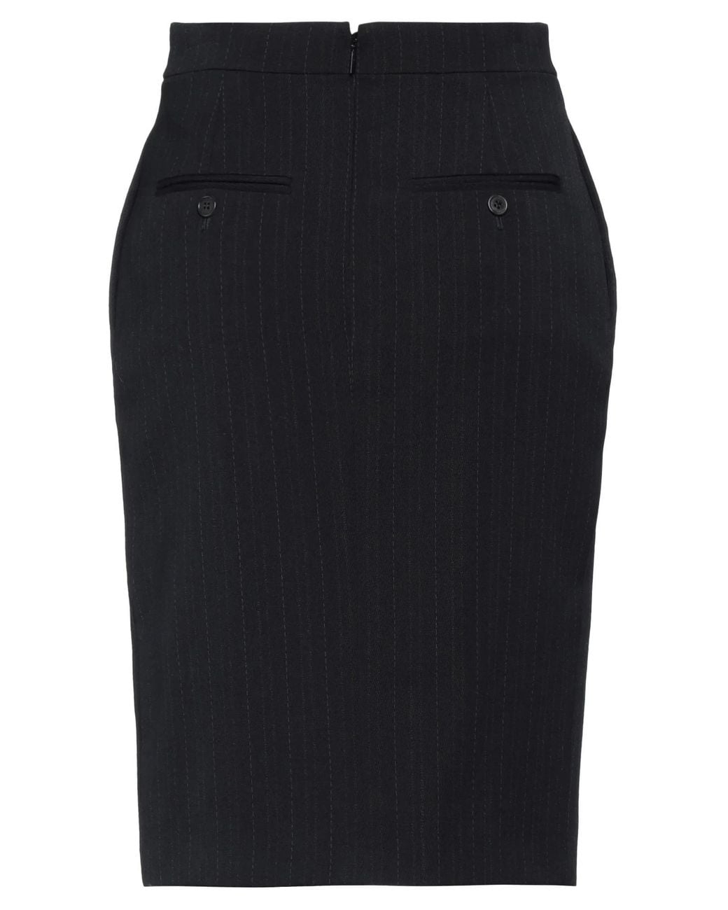 Saint Laurent Black Pinstriped Pencil Skirt