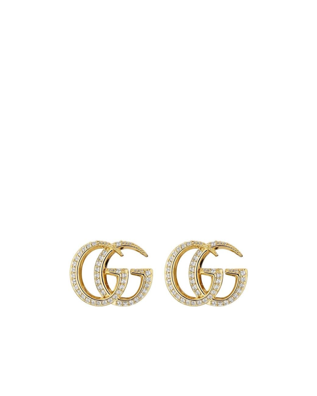 Gucci Metallic Gg Marmont Crystal Stud Earrings