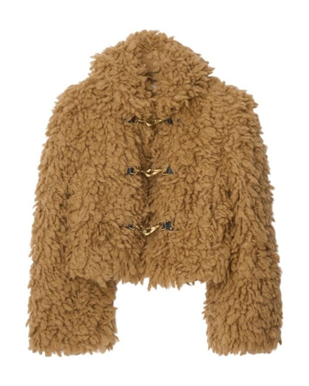 Burberry Brown Burb Faux Fur Jk Ld44