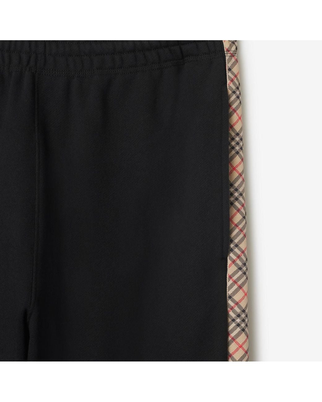 Burberry Black Check Detailed Straight-Leg Track Pants for men