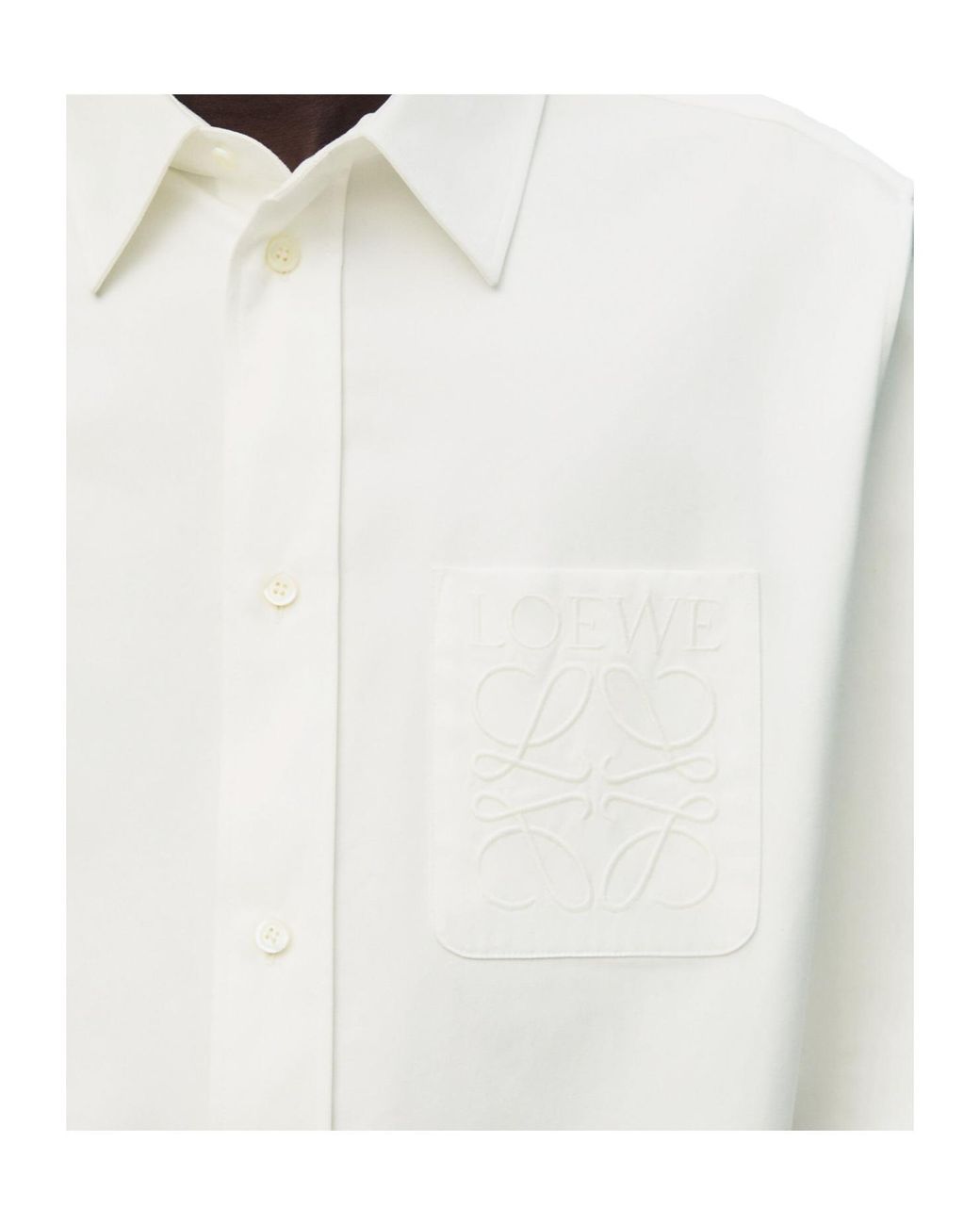 Loewe White Buttoned Long-Sleeved Shirt for men