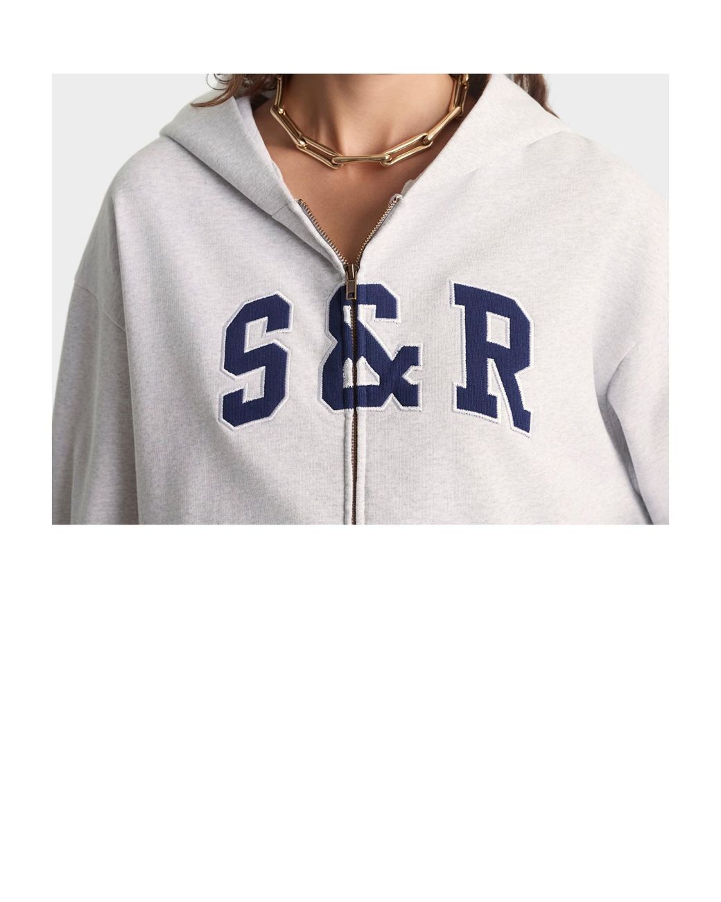 Sporty & Rich White Sr Ivy Zip Hoodie for men