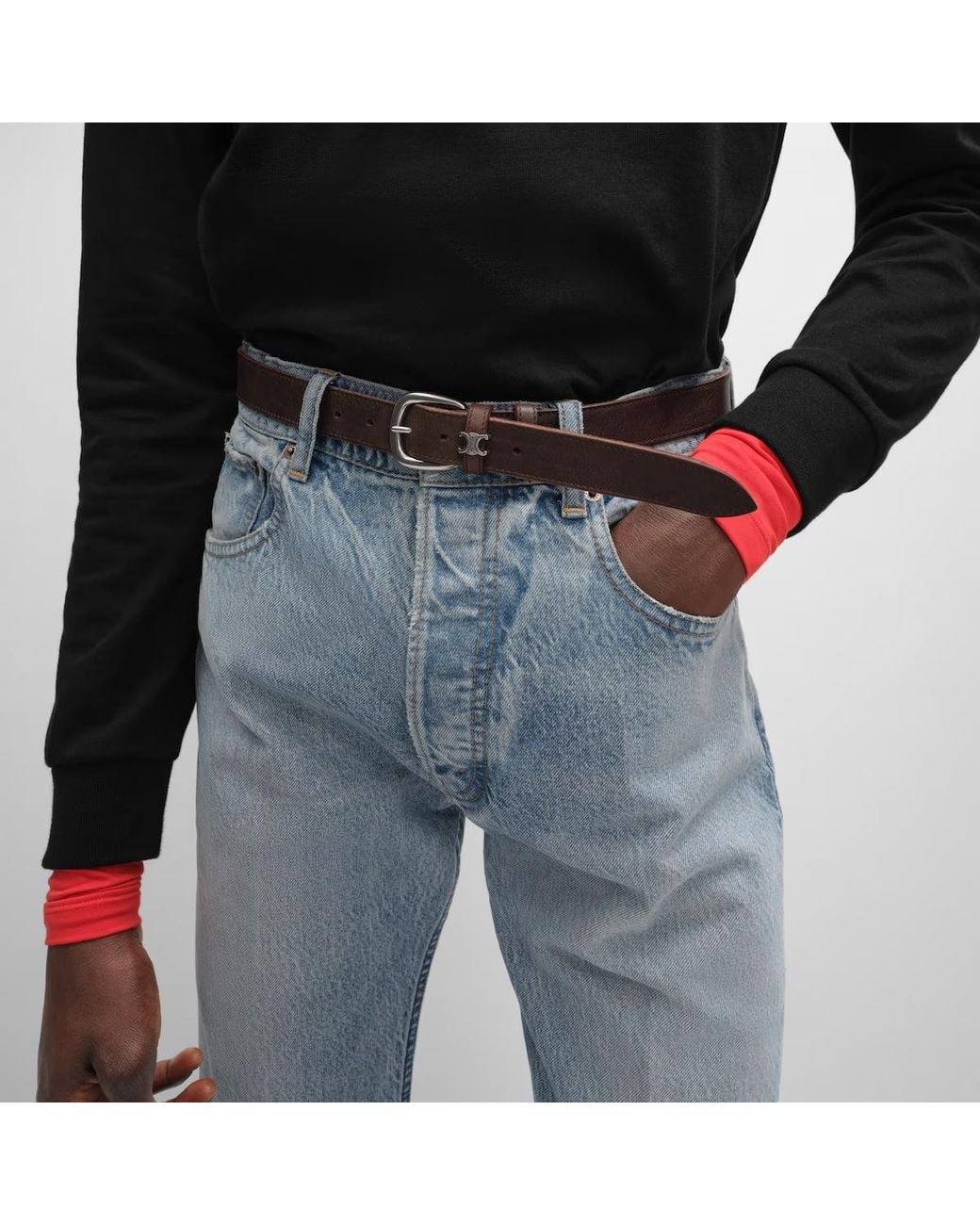 Céline White Vivienne Belt 25 for men