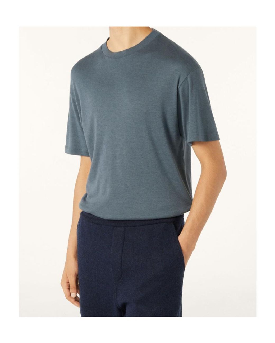 Loro Piana Blue Short-Sleeve T-Shirt for men