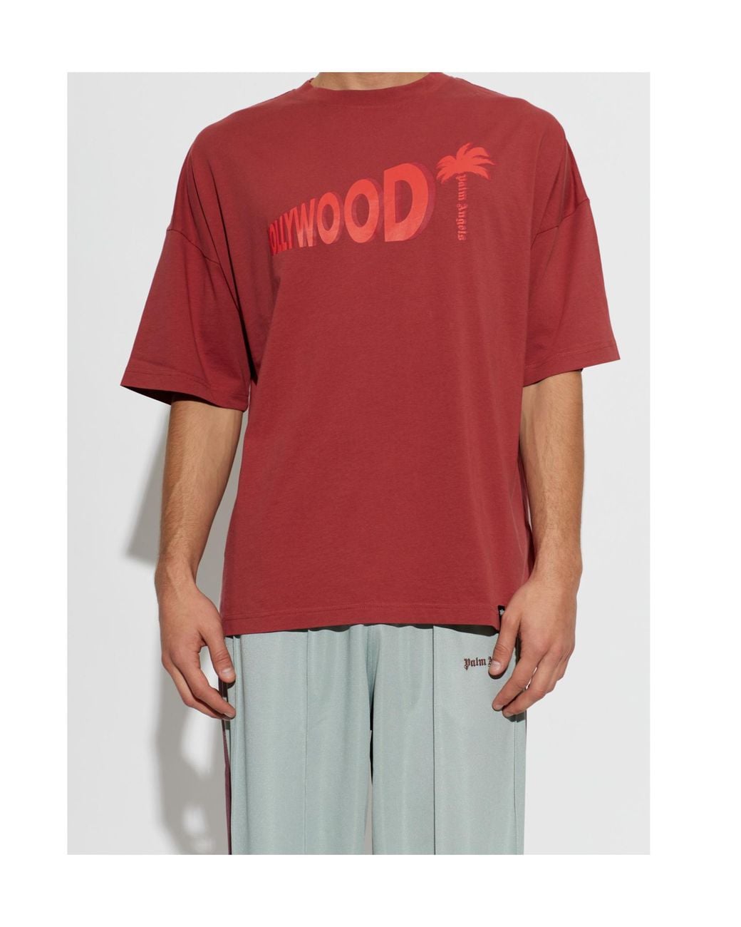 Palm Angels Red Short-Sleeved T-Shirt for men
