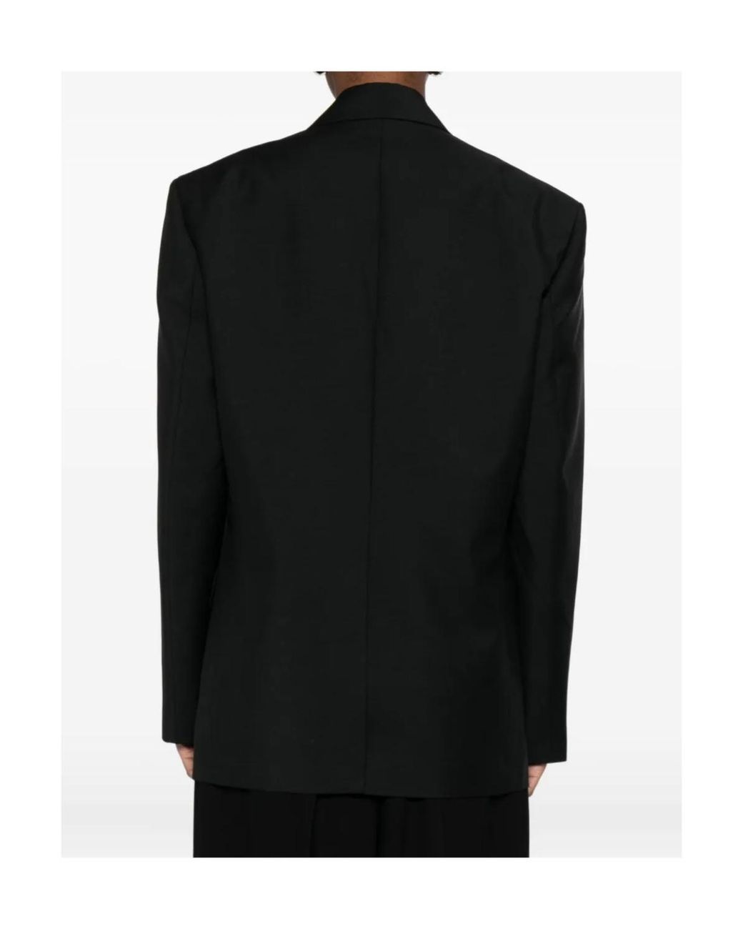 Rohe Black Contrast-Stitching Single-Breasted Blazer