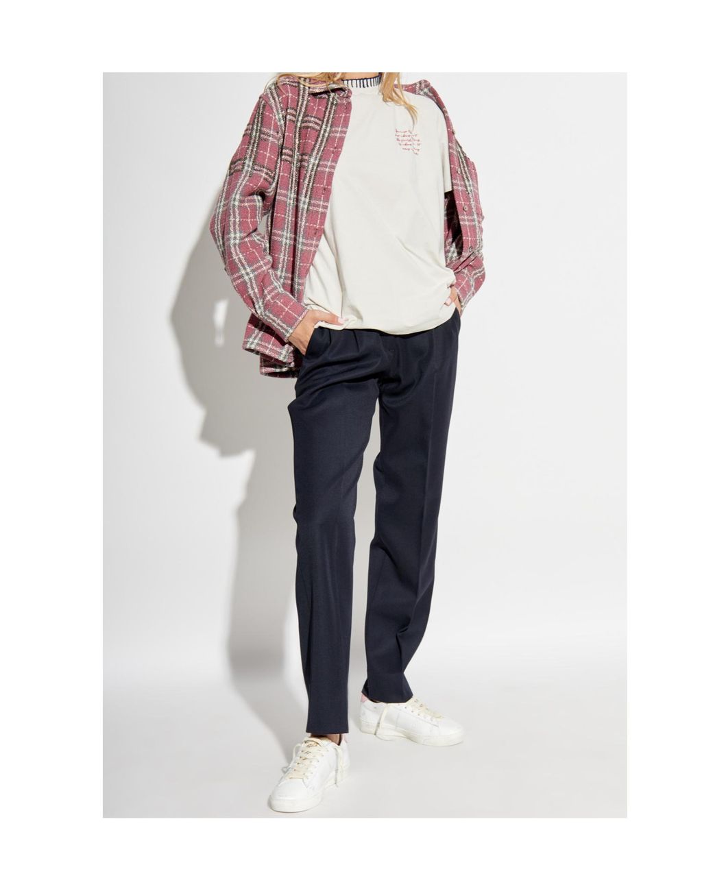 Golden Goose Deluxe Brand Blue High Waist Tapered Tailored Trousers