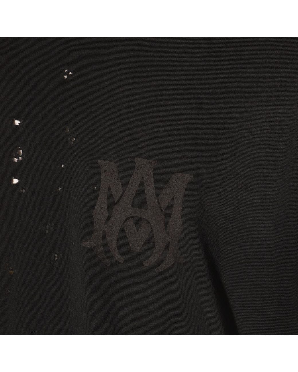 Amiri Black Logo Printed Crewneck T-Shirt for men