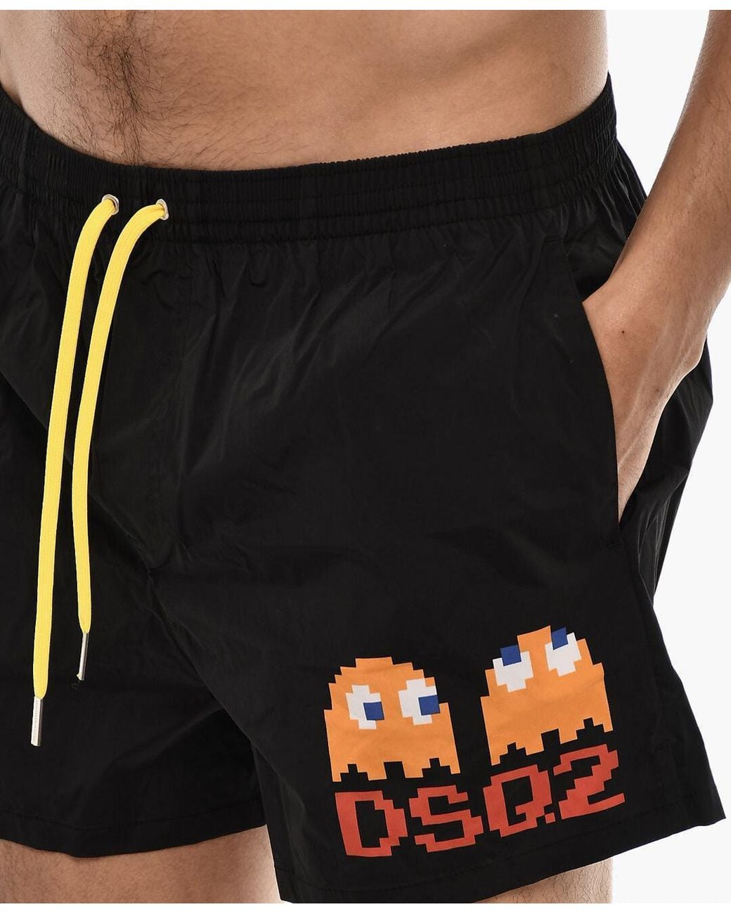 DSquared² Black X Pac- Logo-Print Swim Shorts for men
