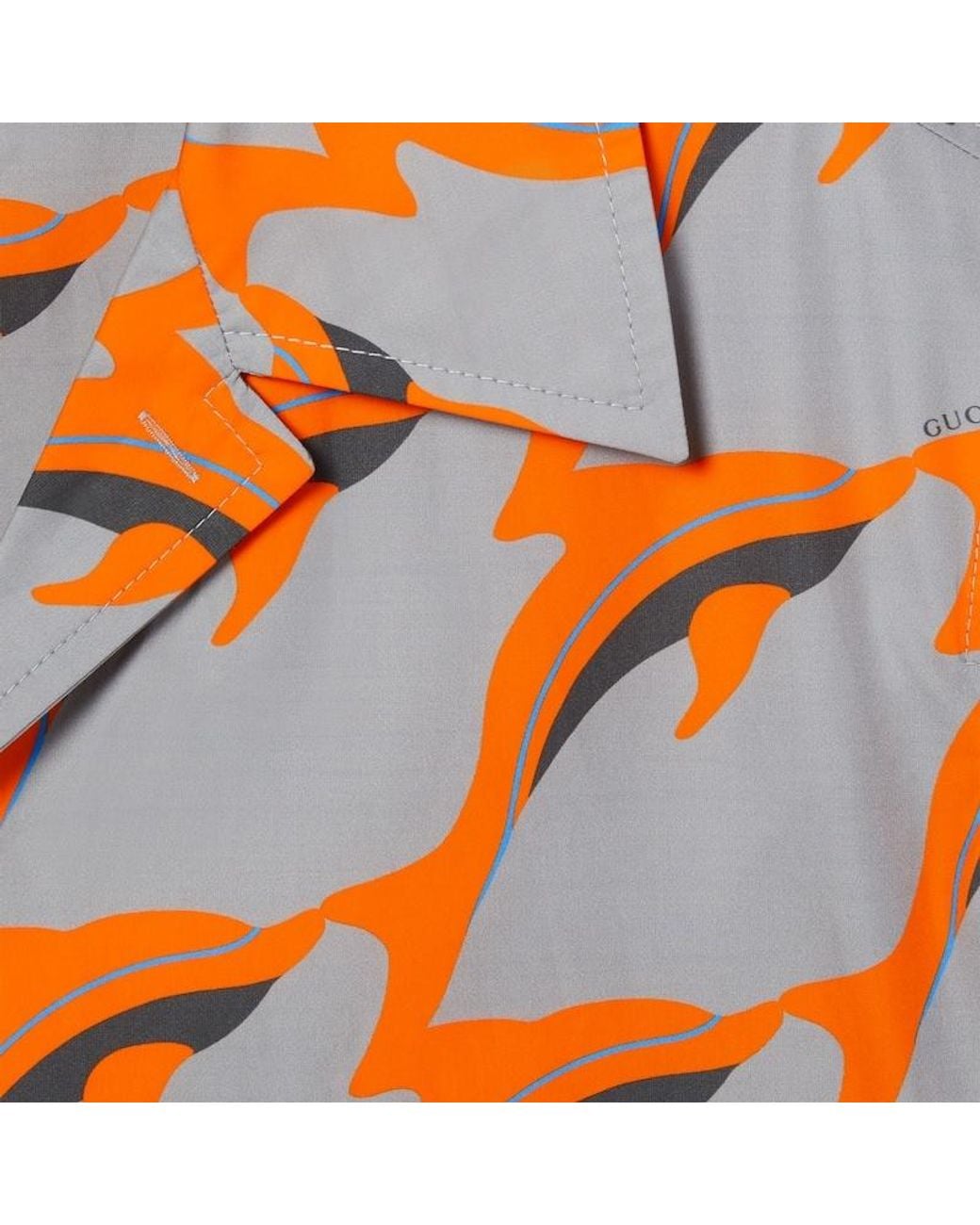 Gucci Orange Printed Shirt for men