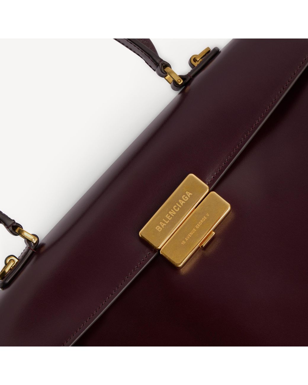Balenciaga Purple Hourglass Avenue Top Handle Bag Medium