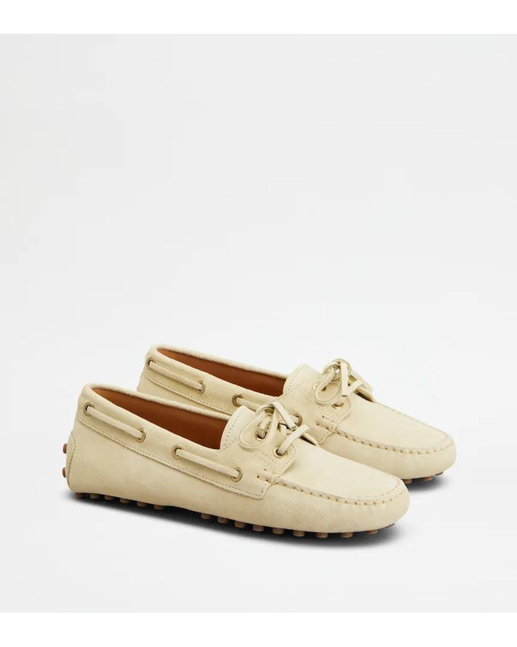 Tod's White Round-Toe Loafers