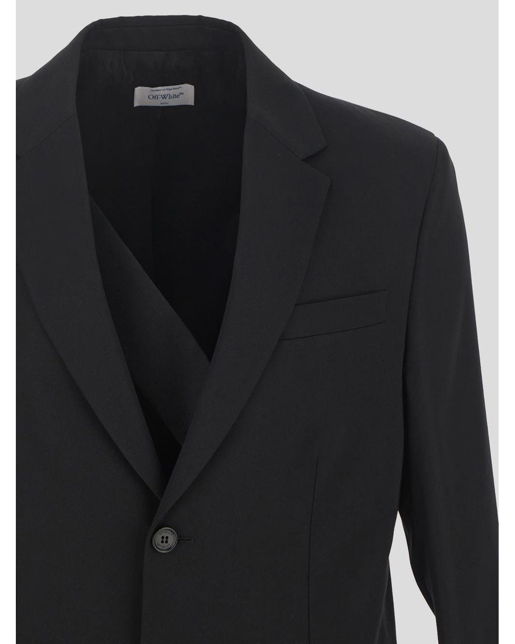 Off-White c/o Virgil Abloh Blue Single-Breasted Long-Sleeved Blazer for men