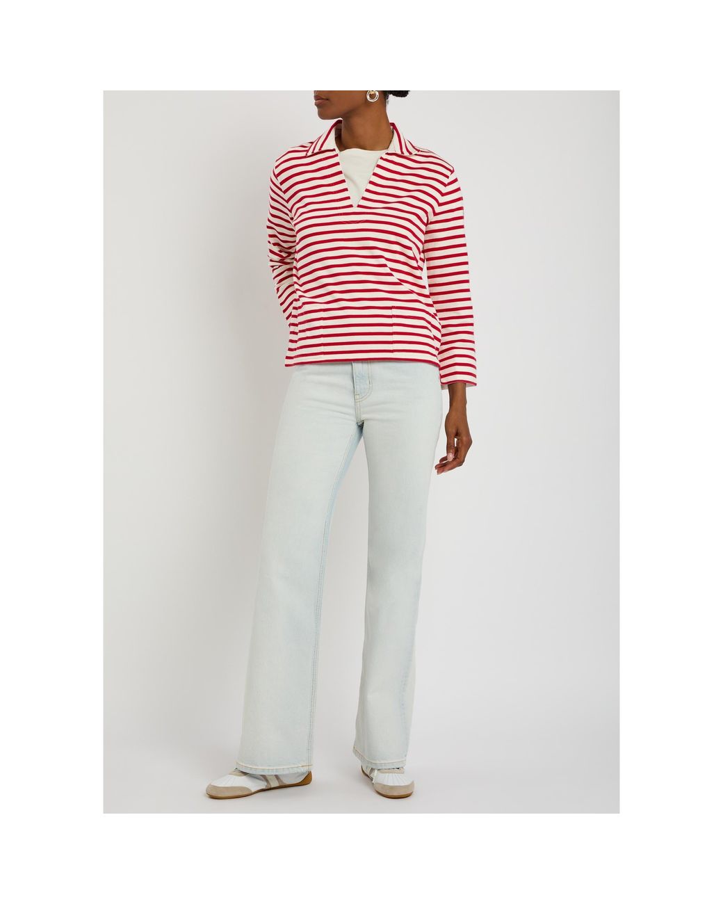 Polo Ralph Lauren Red Striped Cotton Sweatshirt