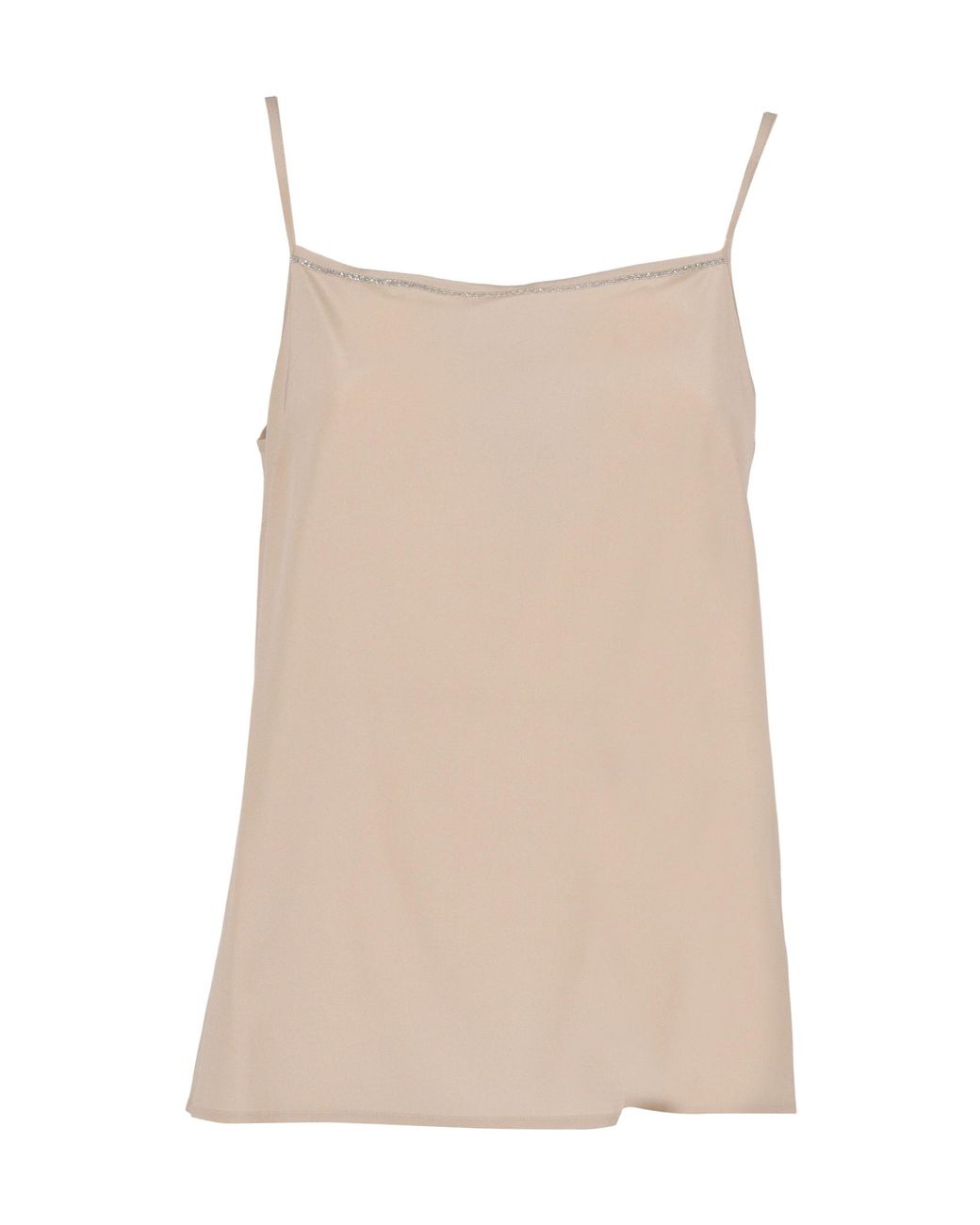 Peserico Natural Beaded-Trim Camisole Top