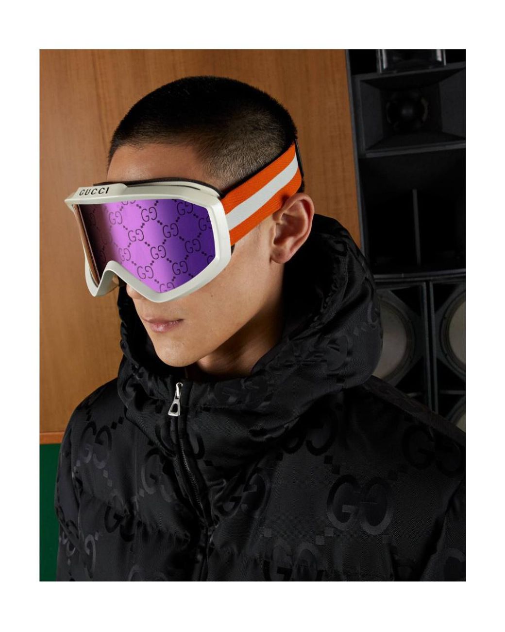 Gucci Purple Eyewear Ski Oversized Frame Goggles for men