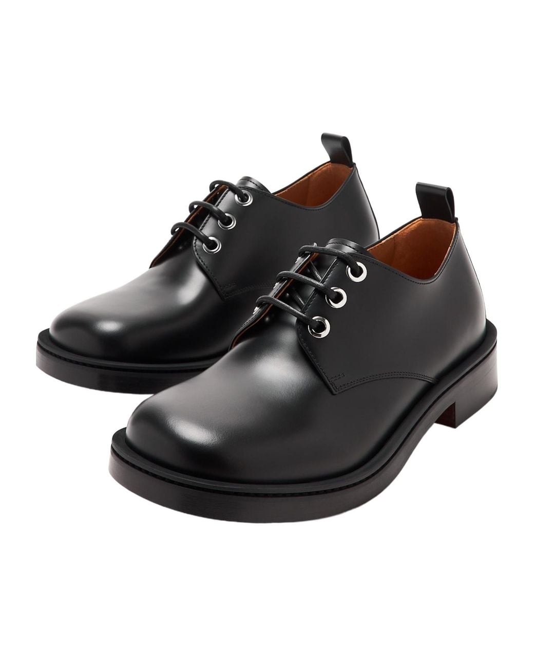 McQueen Black Round-Toe Lace-Up Derby Shoes for men