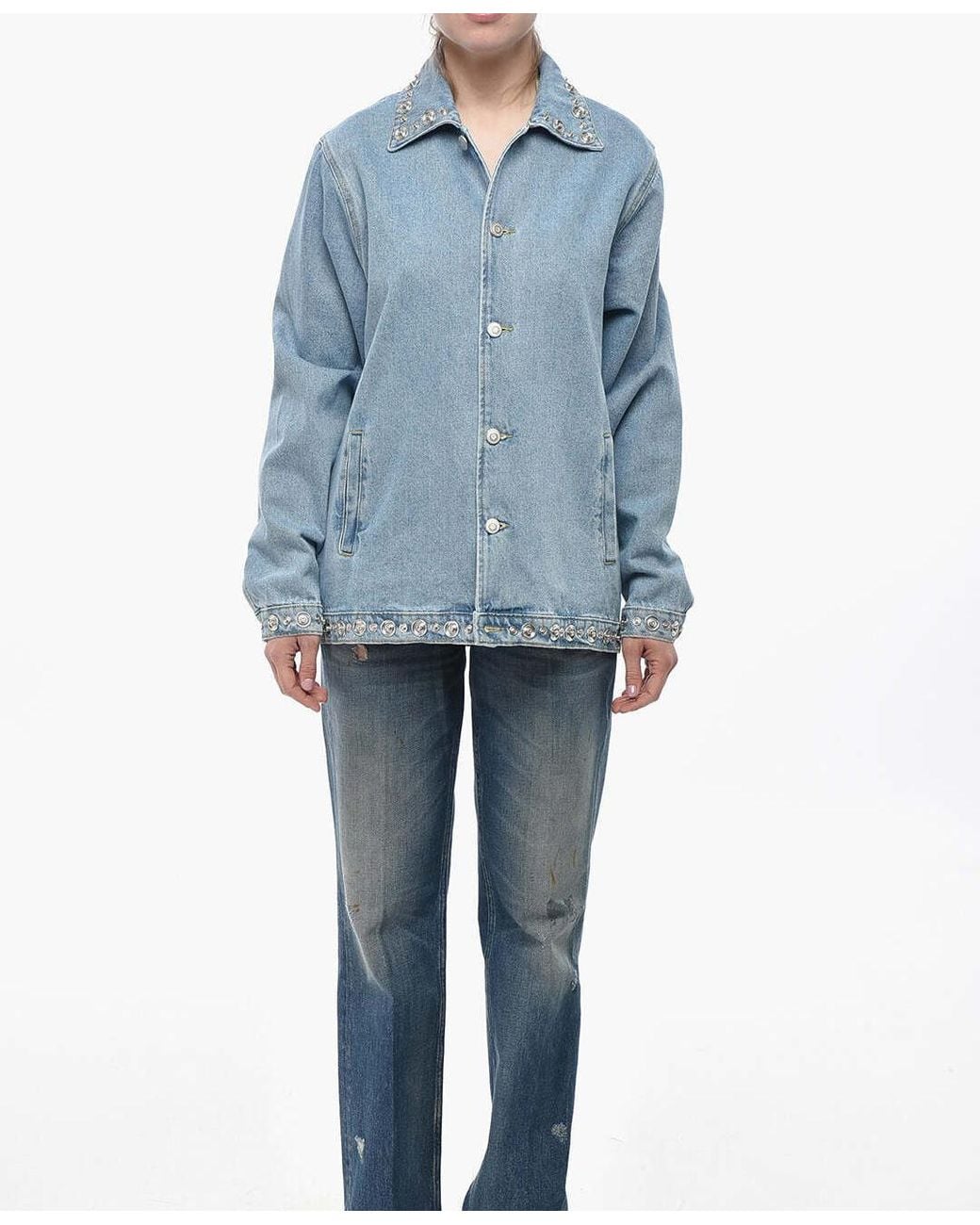 Coperni Blue Decorative Snap Button Jacket