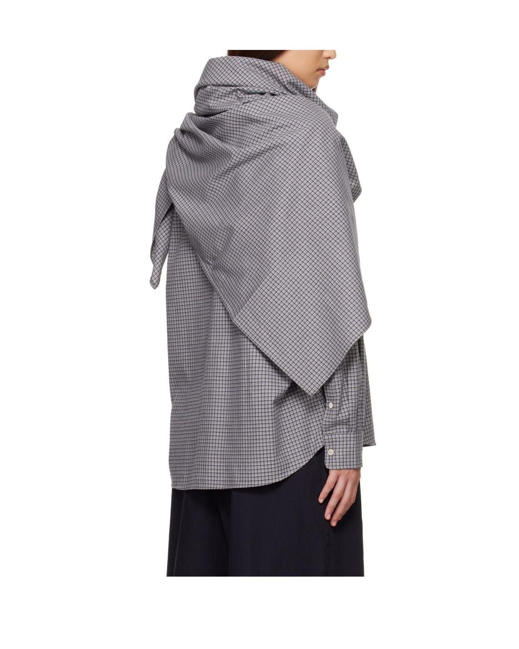 Baserange Gray Plaid Scarf