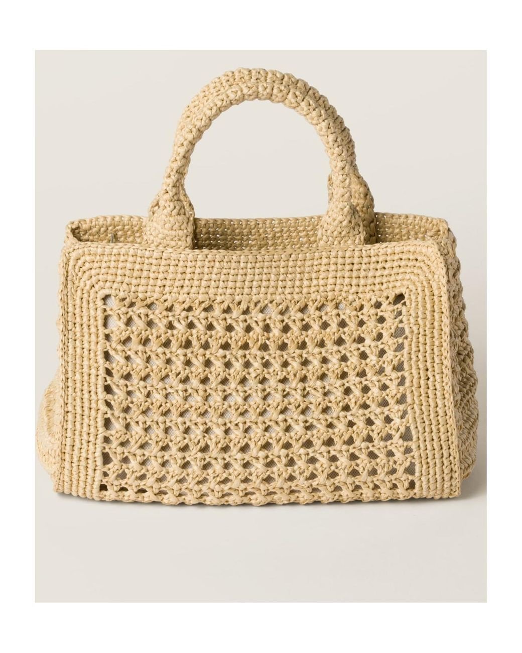 Miu Miu Natural Raffia-Effect Woven Handbag