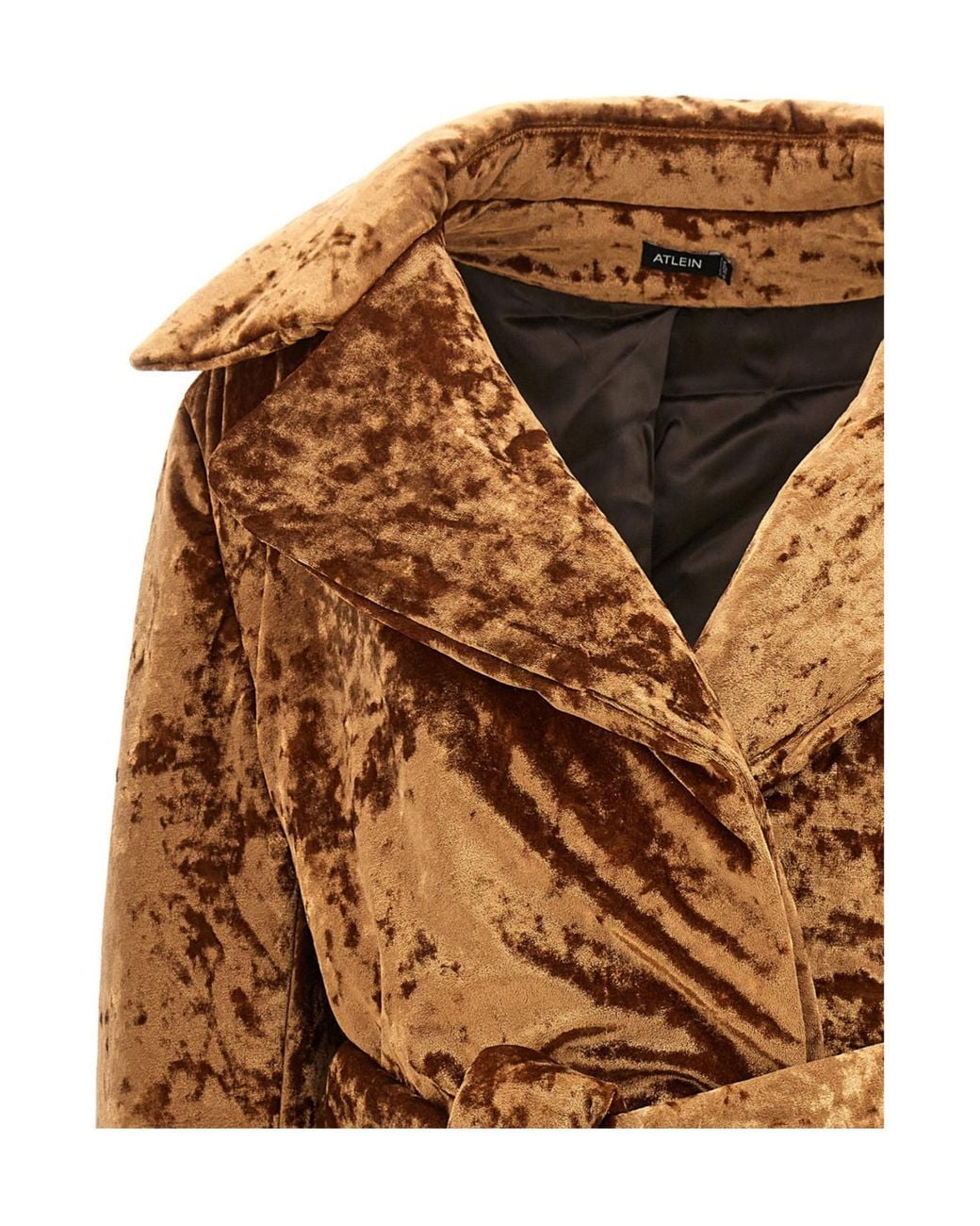 Atlein Brown Crushed-Velvet Coat